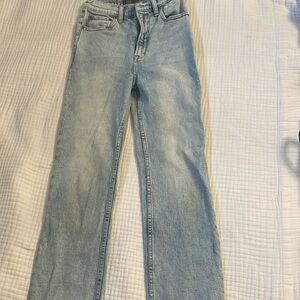 Light wash high rise straight jeans